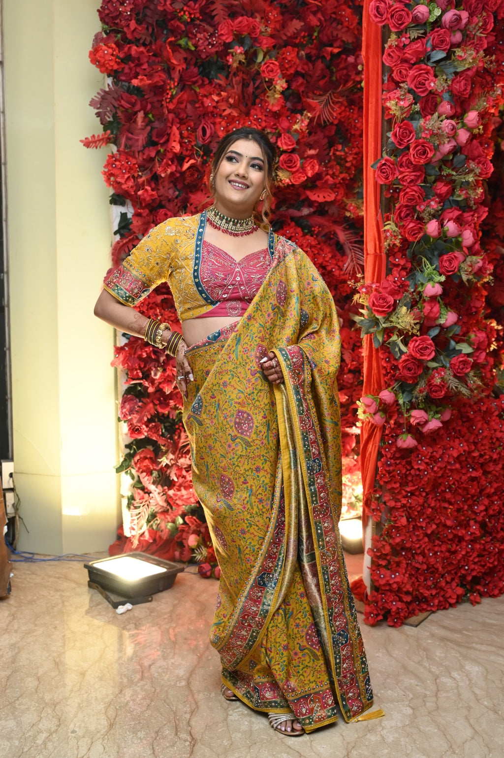 Sun-Kissed Peacock Heritage Saree