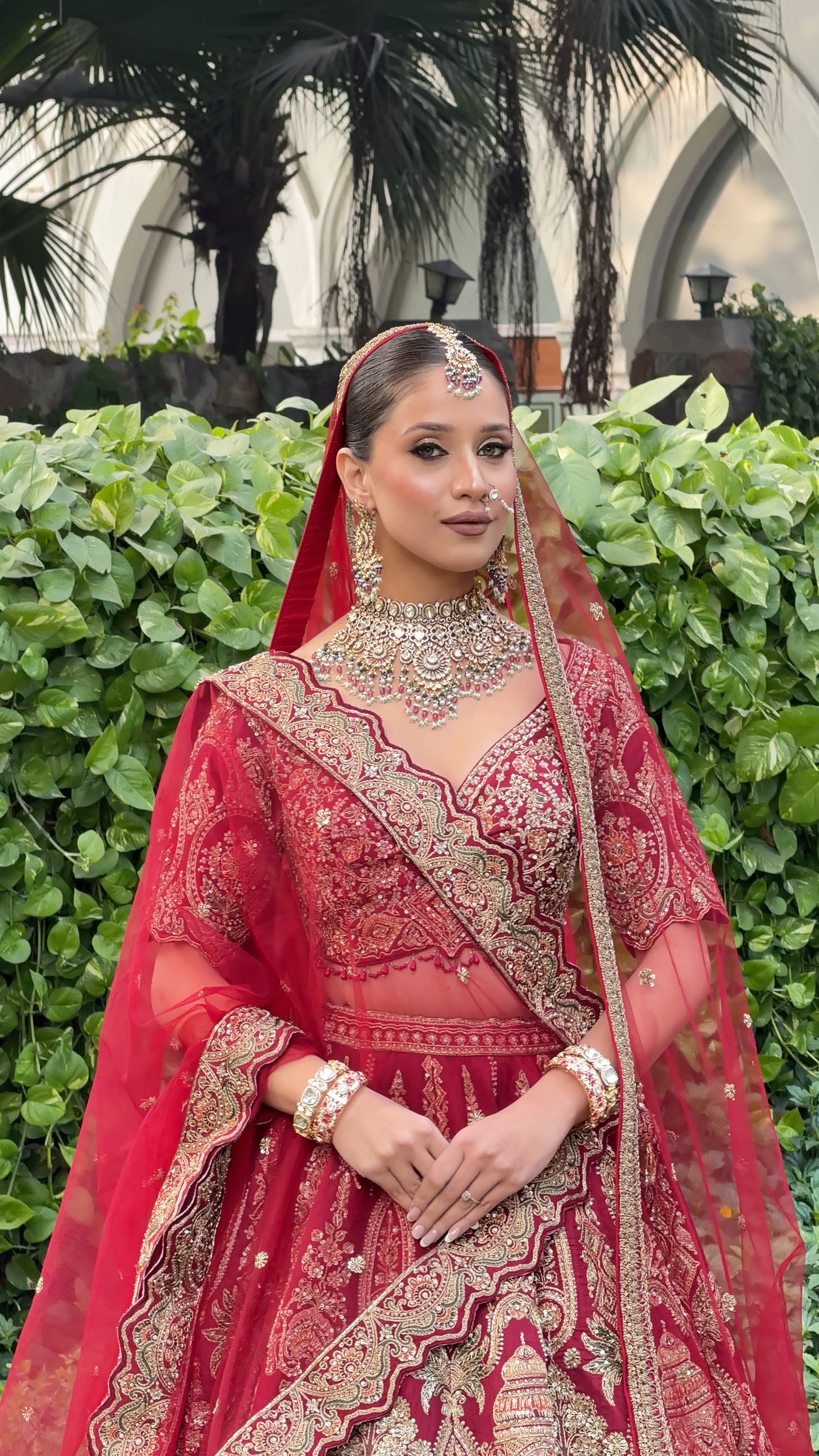 Imperial Heritage Crimson Lehenga Secondary image