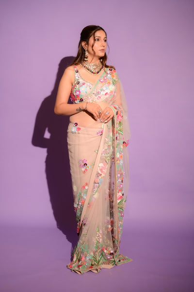 Handwork Saree in Pastel Palette - by Sapna Chaudhry (D-93)
