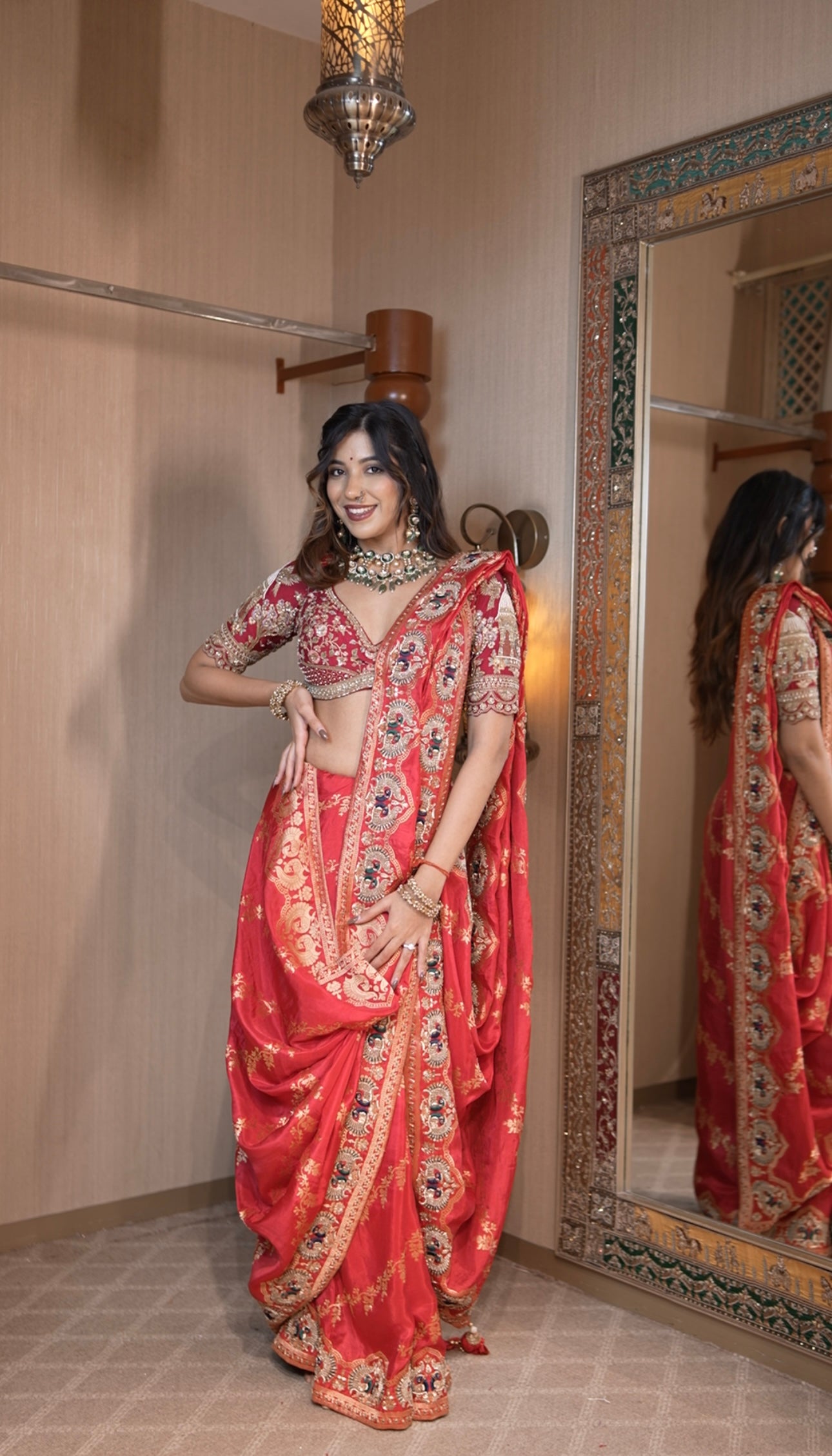 Scarlet Silk Saree (50794-S151 B-95)