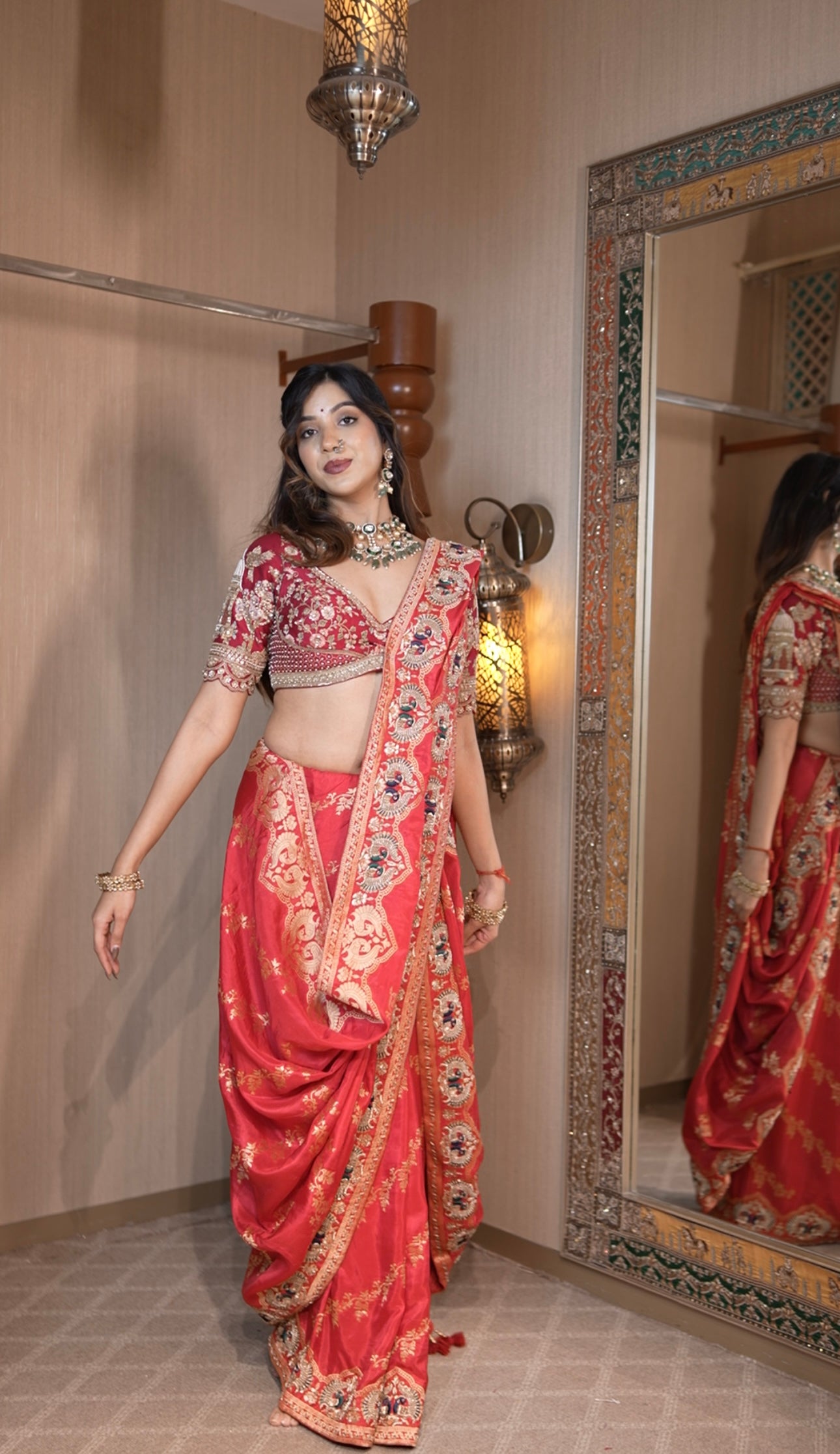 Scarlet Silk Saree (50794-S151 B-95)