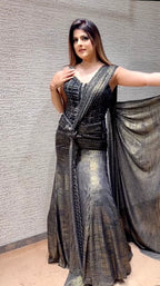 Glimmering Twilight Pre-Draped Saree ( DC-25073 D-56)