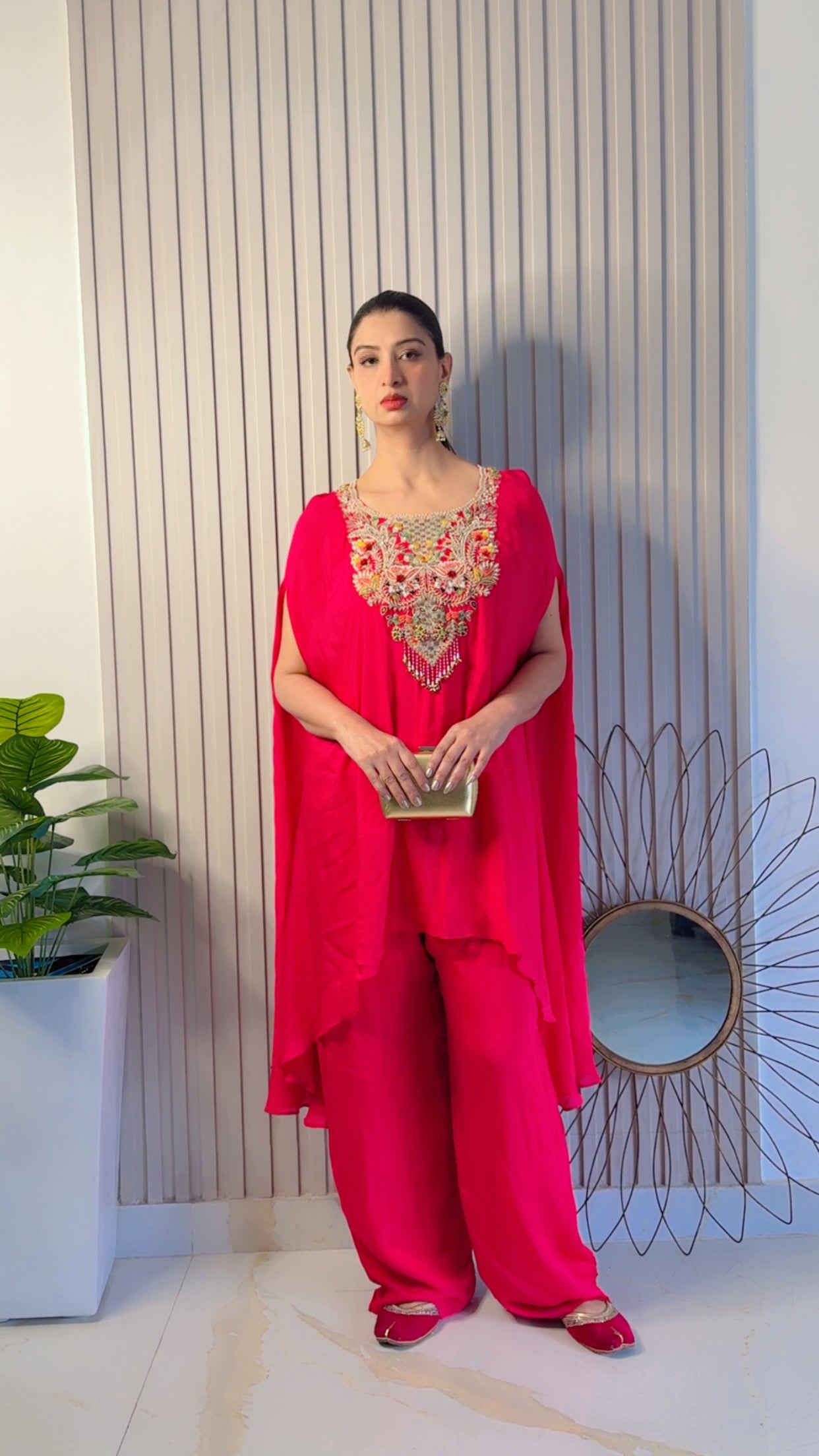 Regal Rani Pink Palazzo Suit with Gold Work (S-418 B-1) Main image