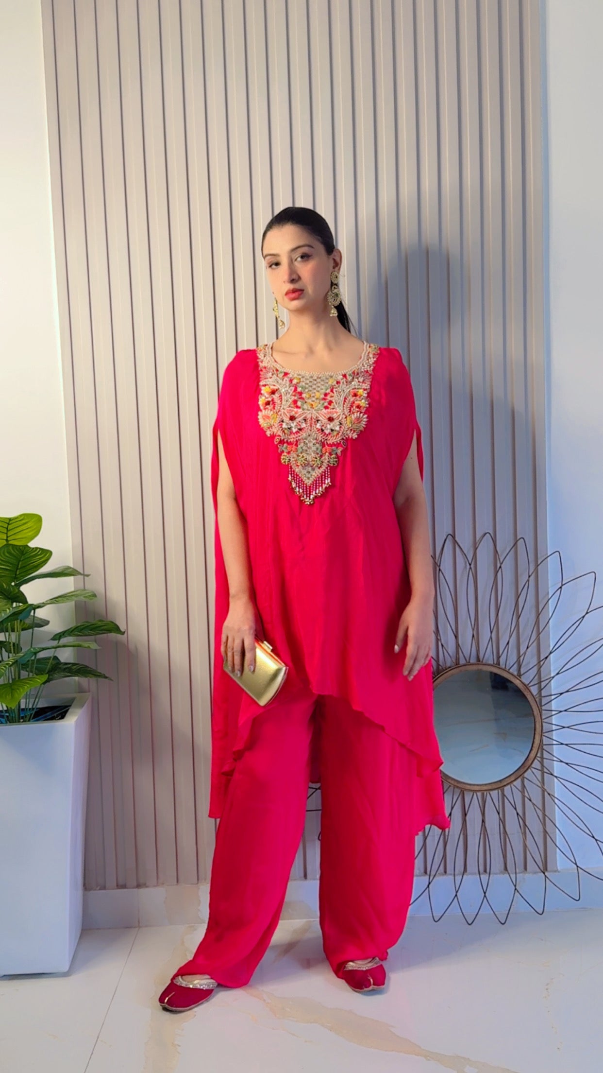 Regal Rani Pink Palazzo Suit with Gold Work (S-418 B-1)