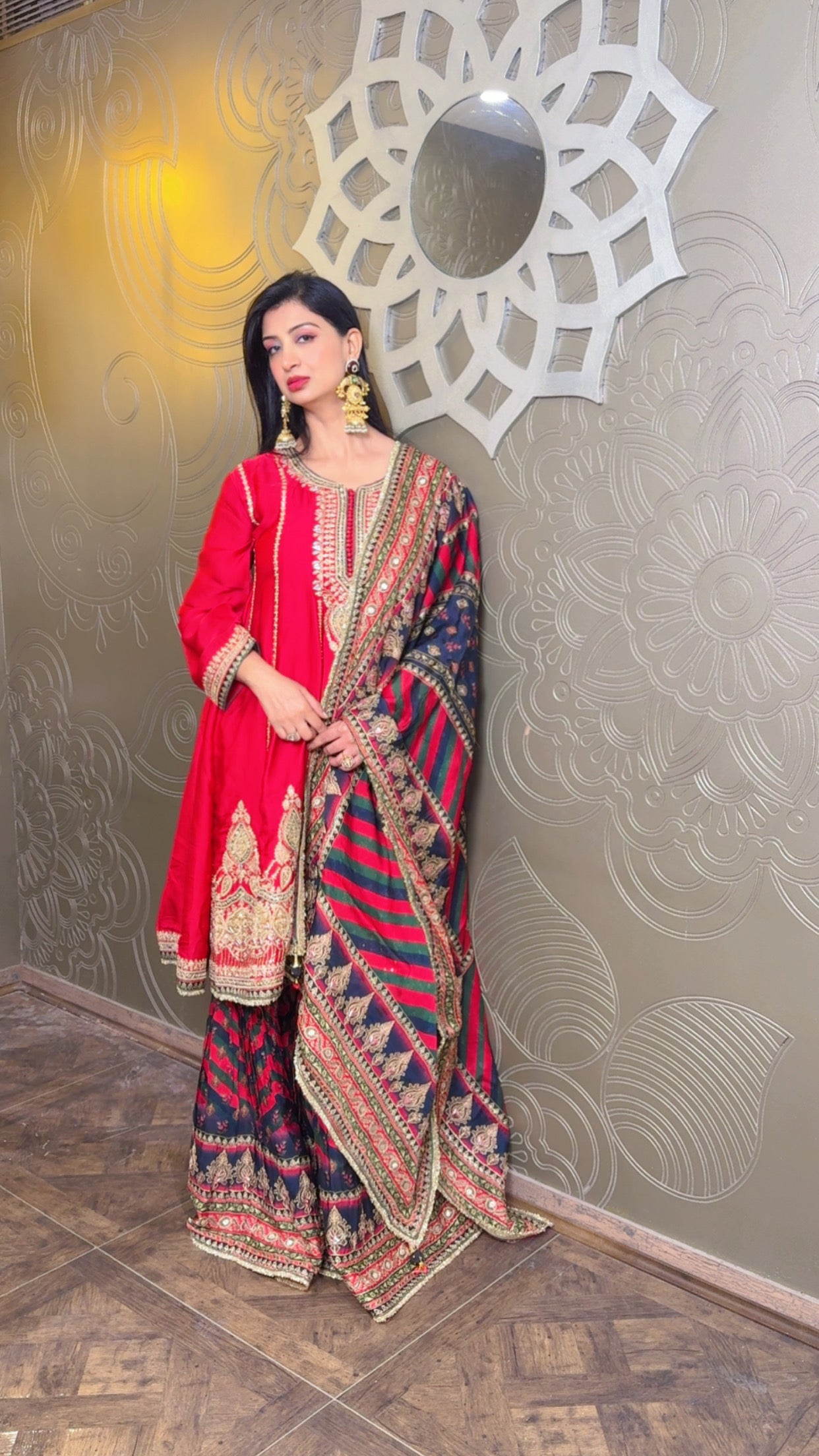 Royal Crimson Sharara Suit (14163 D-145) Main image