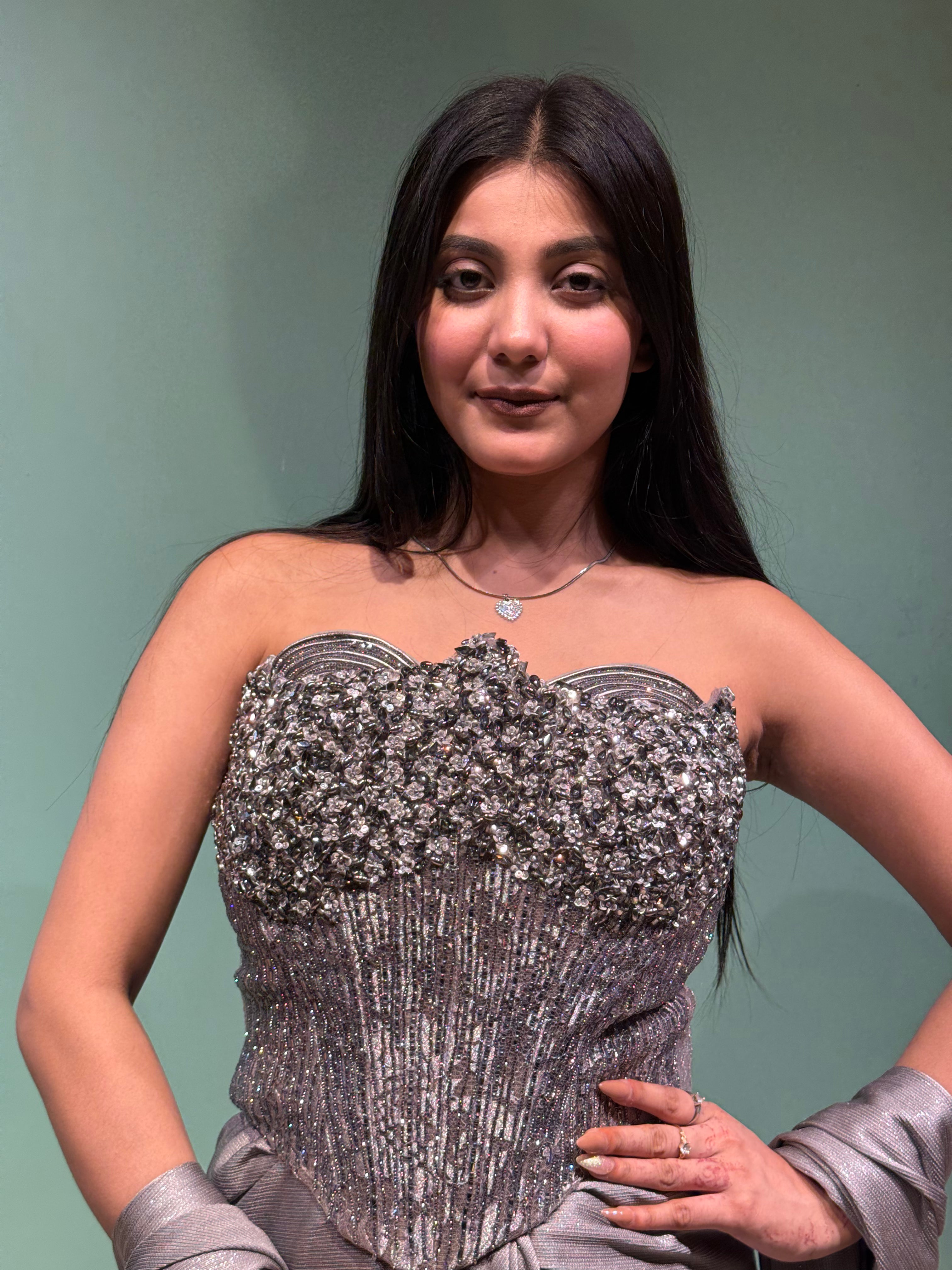 Silver Stardust Corset Set