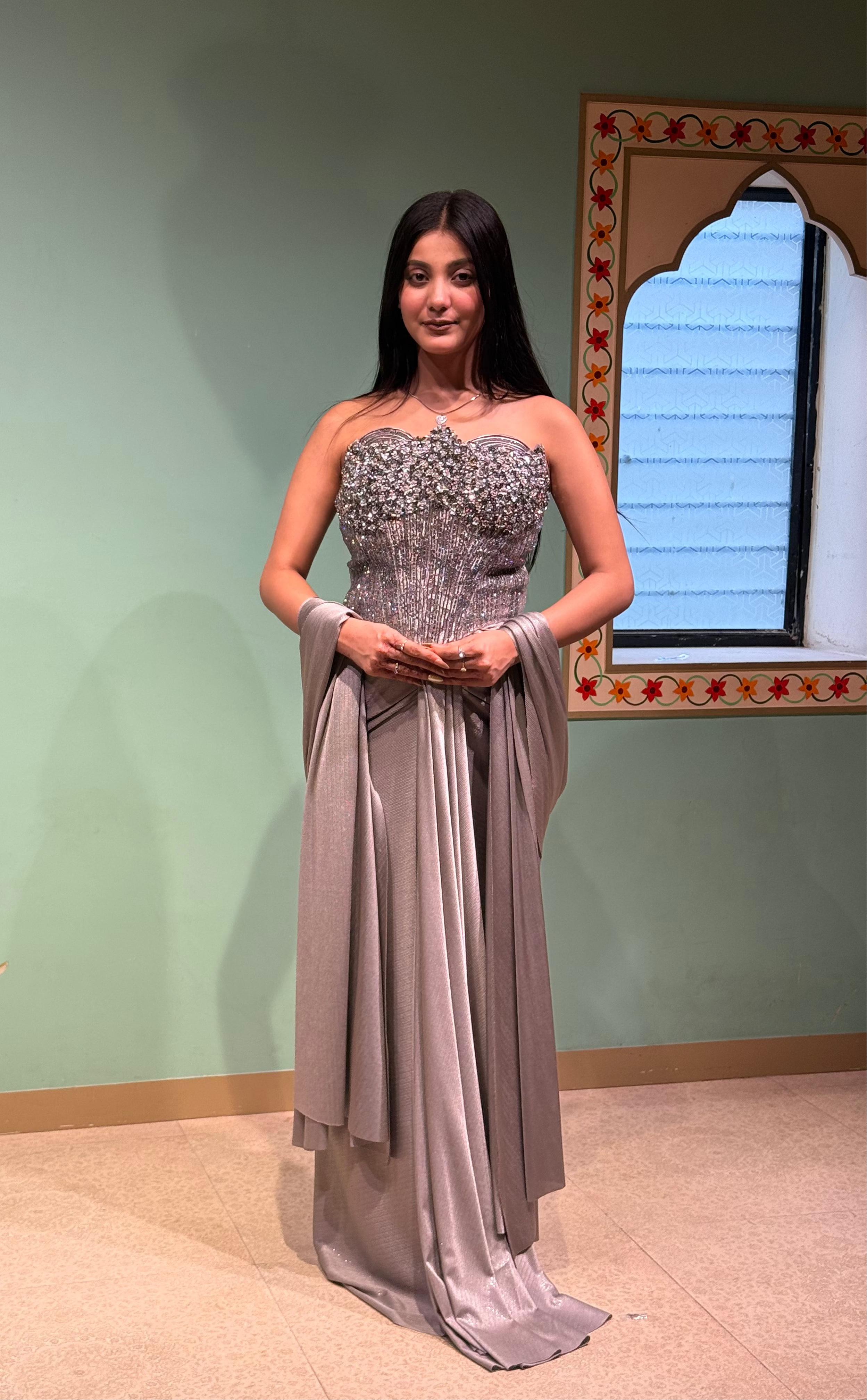 Silver Stardust Corset Set