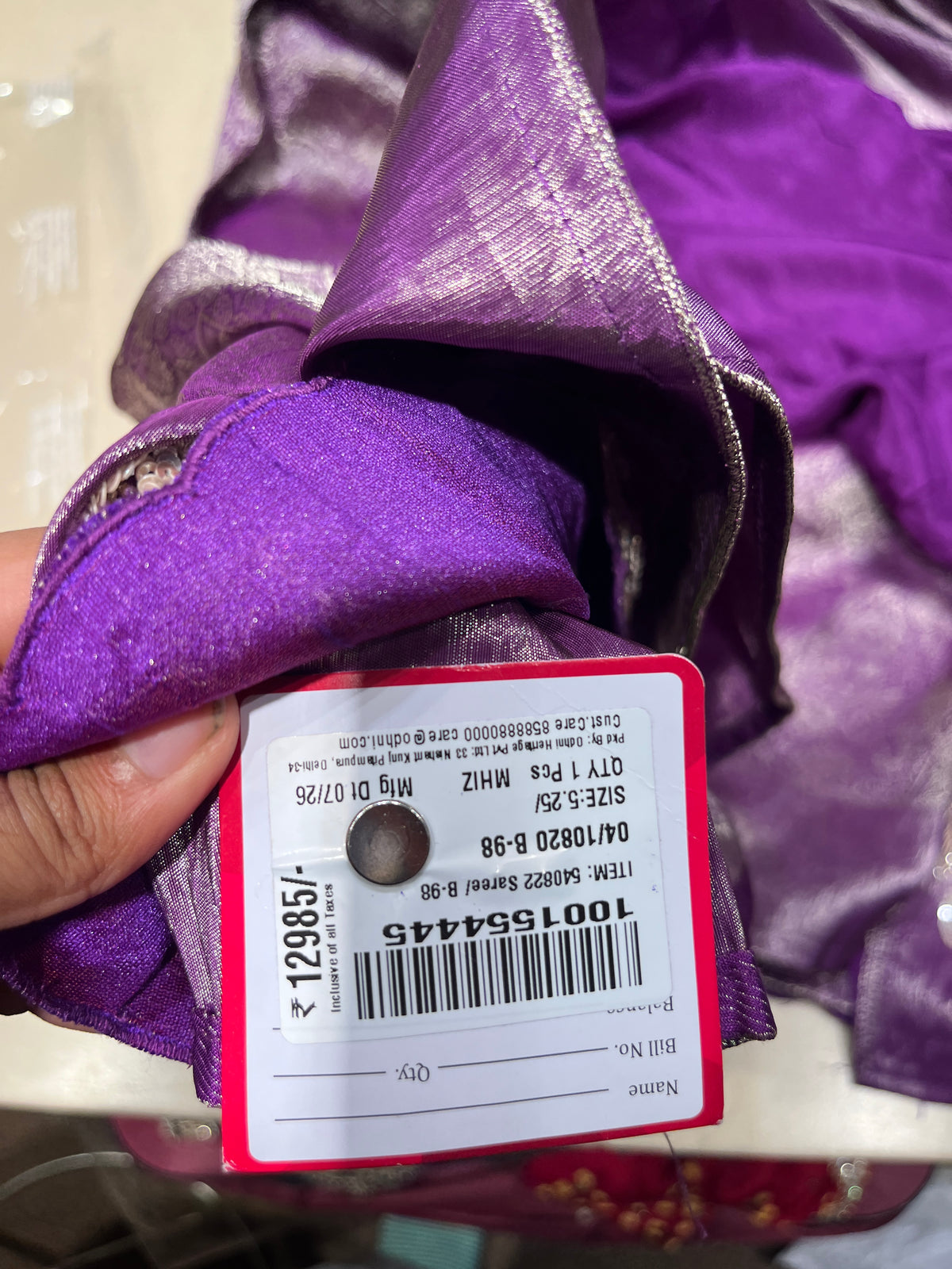 Purple Floral Embroidered Saree