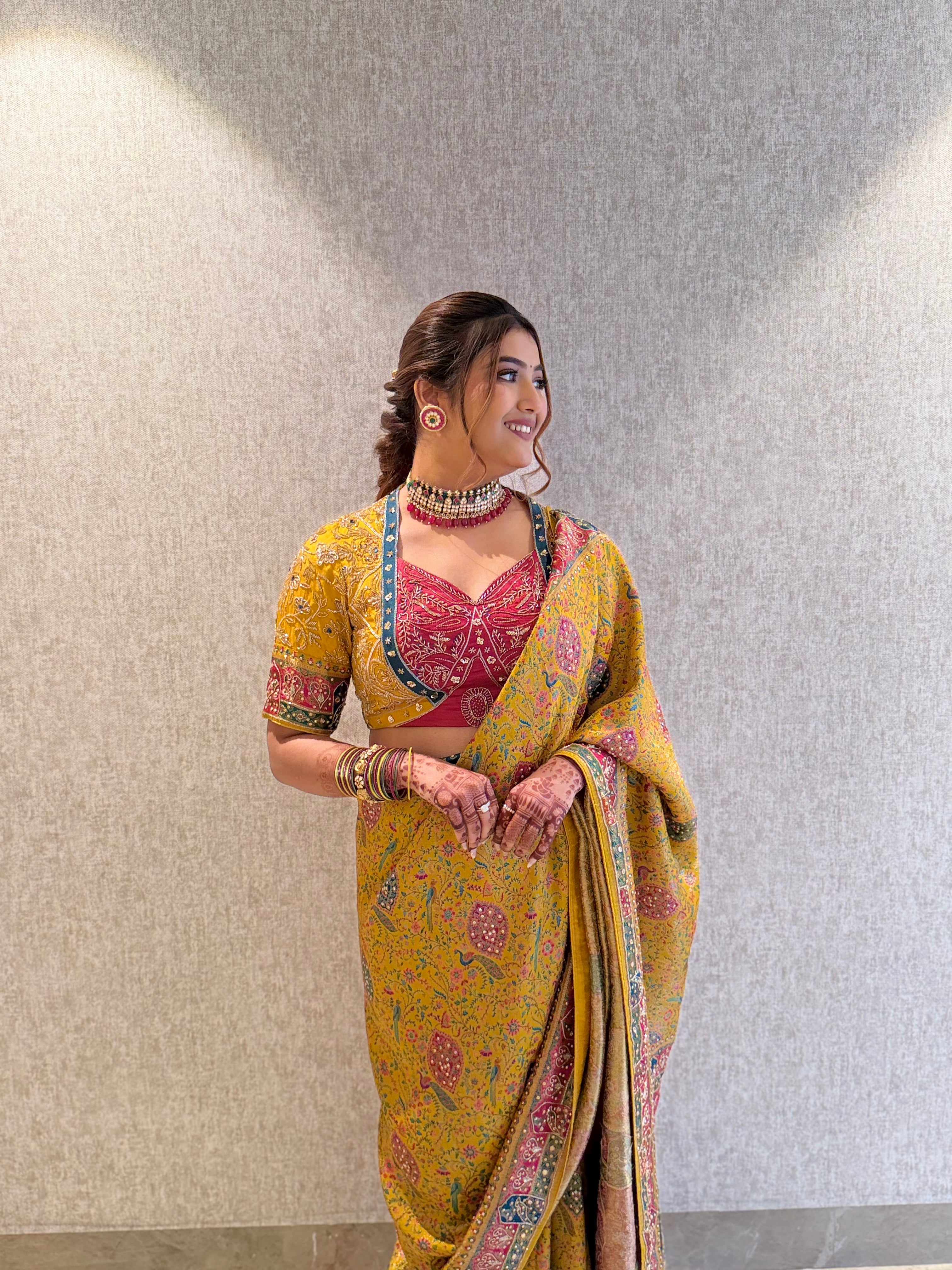 Sun-Kissed Peacock Heritage Saree