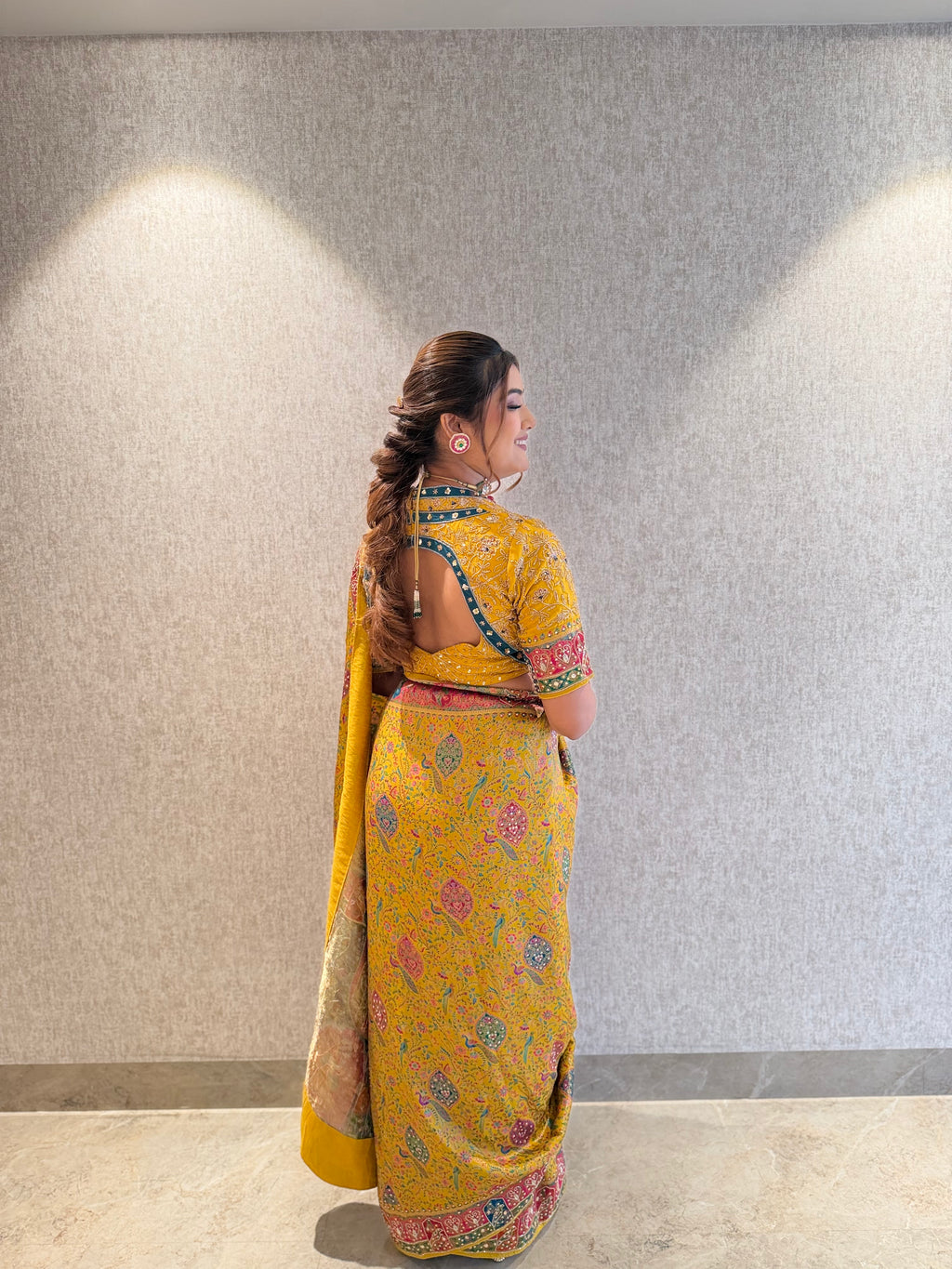 Sun-Kissed Peacock Heritage Saree