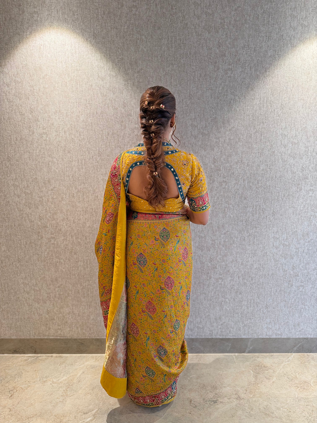 Sun-Kissed Peacock Heritage Saree