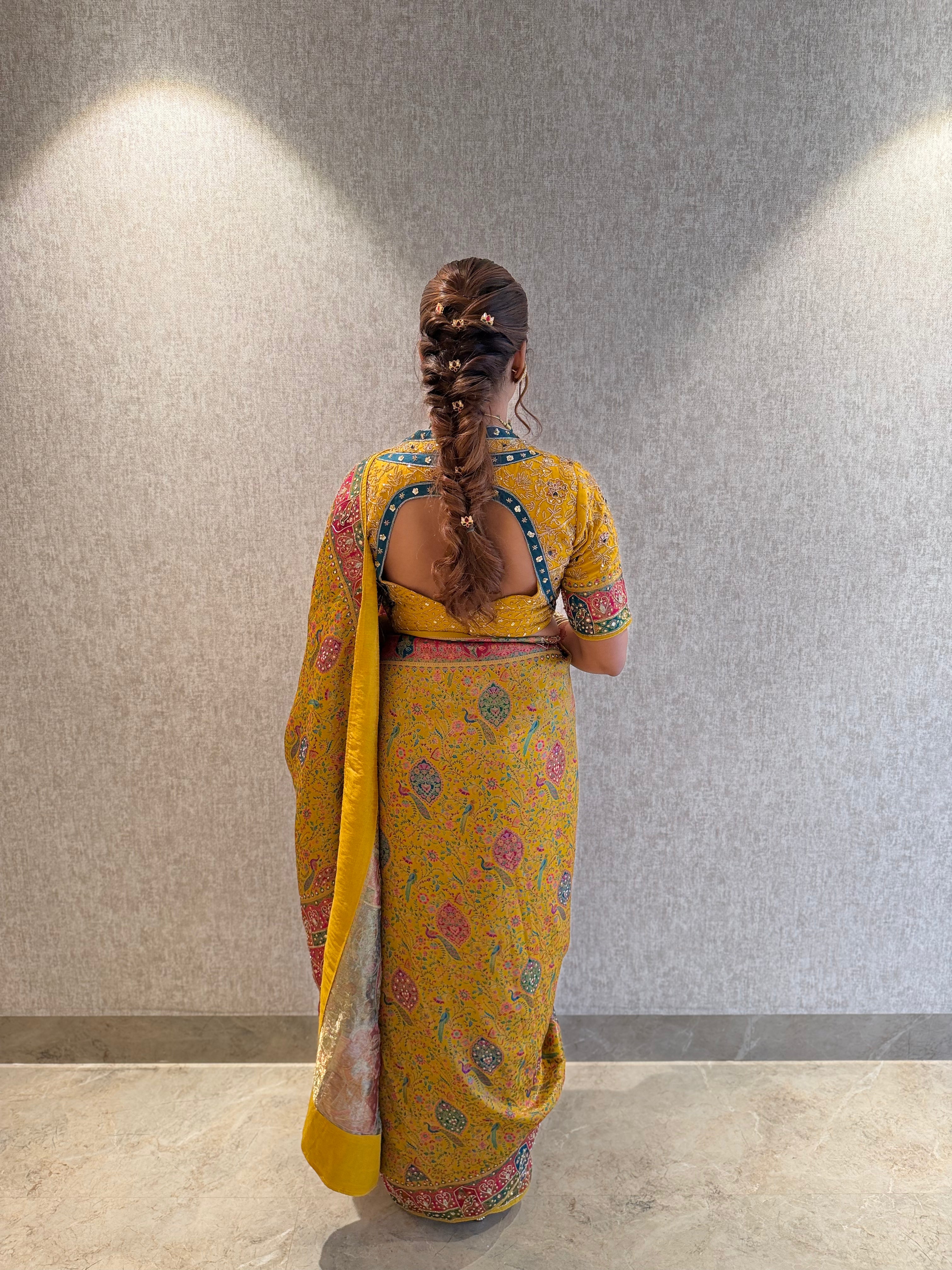 Sun-Kissed Peacock Heritage Saree