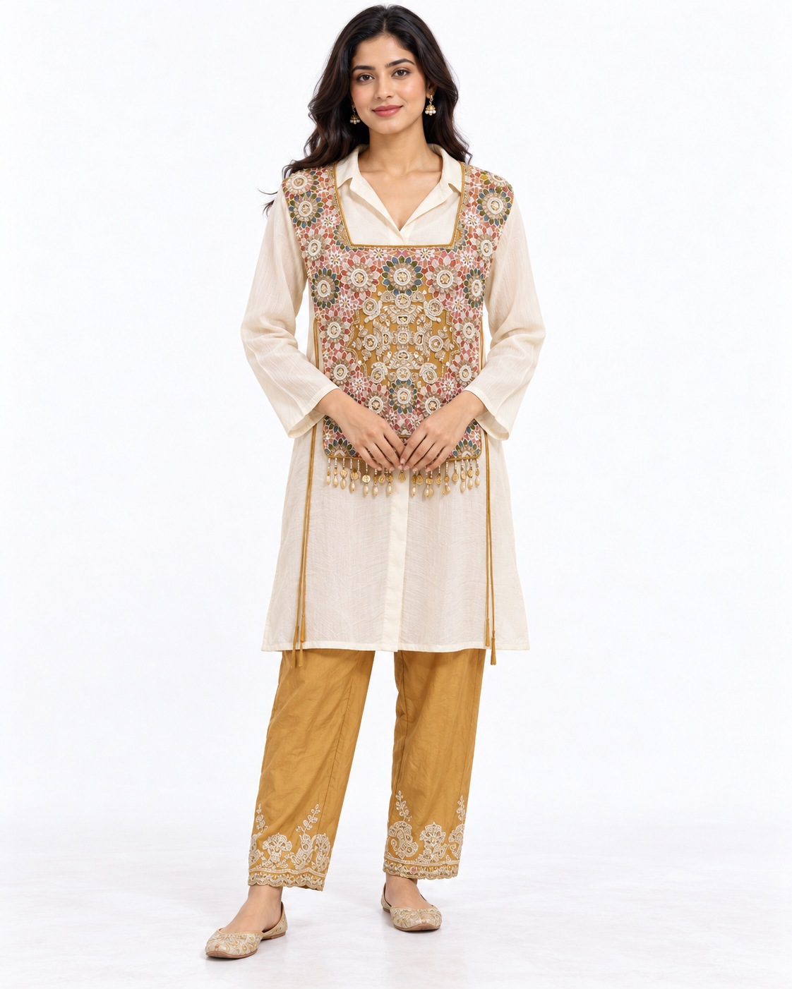 Ivory & Mustard Embellished Set