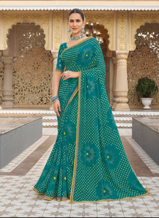 Traditional Bandhani Print Georgette Saree
