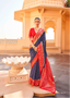 Patola Navy Blue Silk Saree