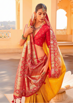 Mustard Patola Silk Saree