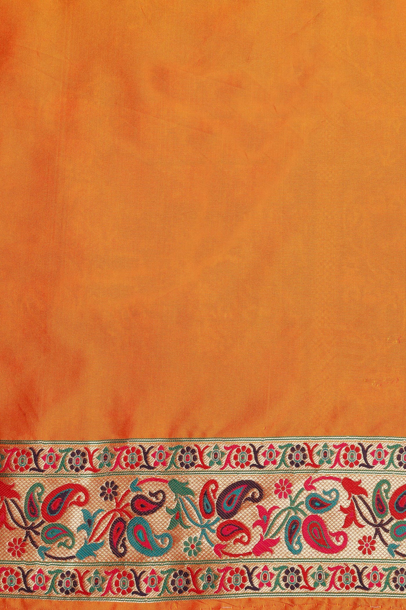 Radiant Mustard Color Silk Saree with Enchanting Floral Motif