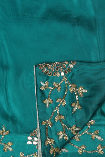 Glamorous Dark Turquoise Saree with Mirror Work | Shop Now