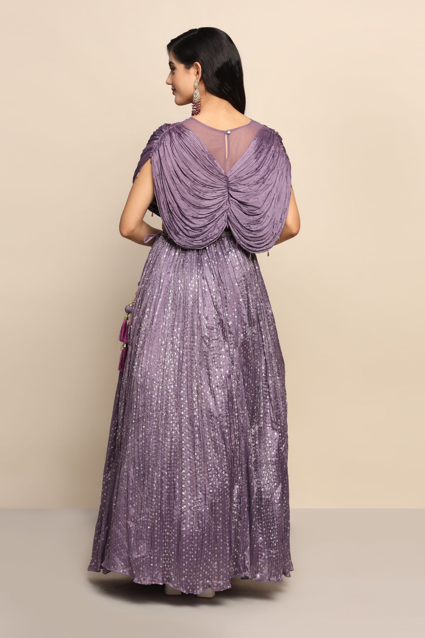 Glamorous Sequins Lehenga with Silk Blend Fabric
