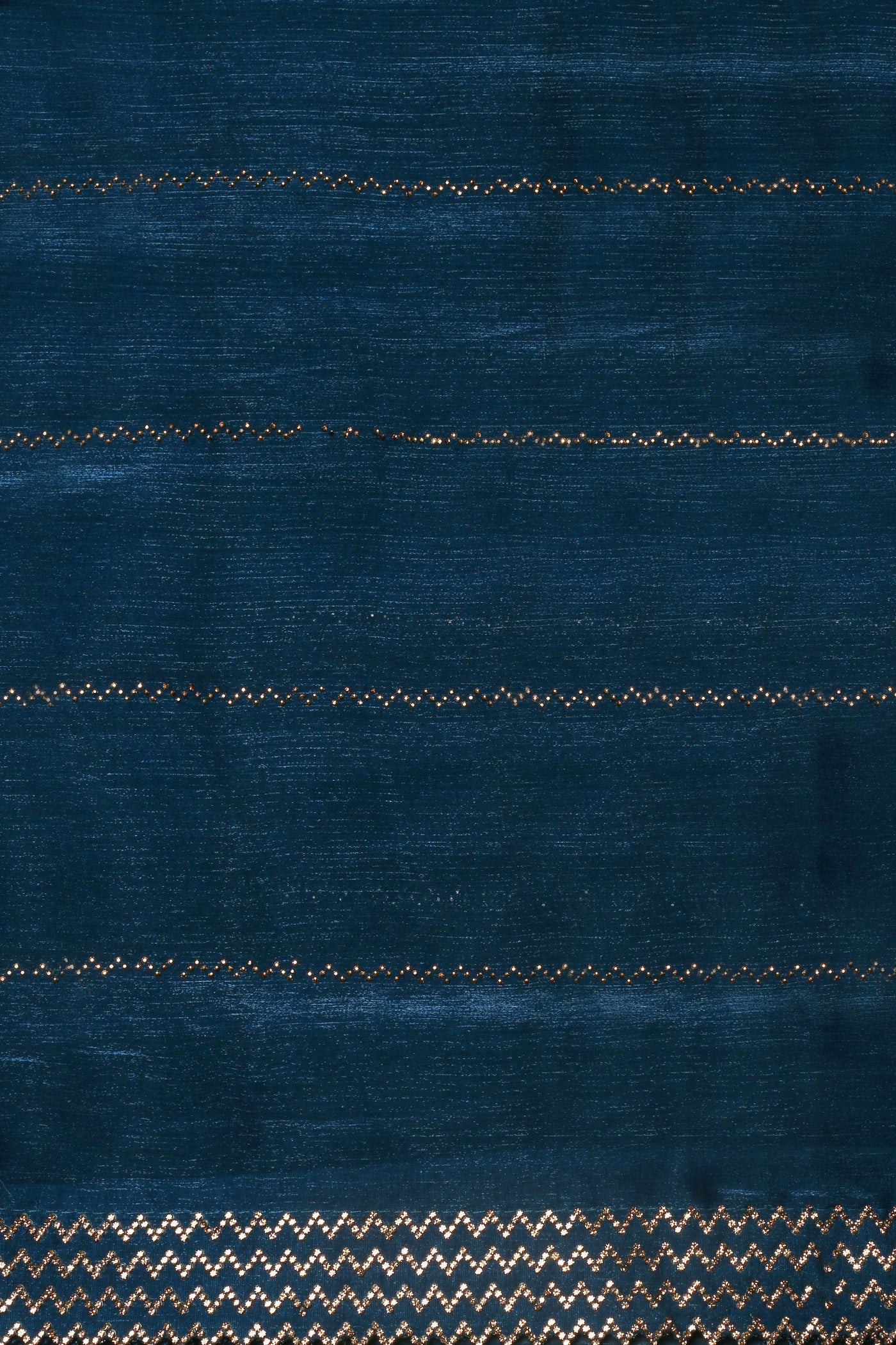 Royal Blue Silk Blend Saree with Sequins - Enchanting Elegance