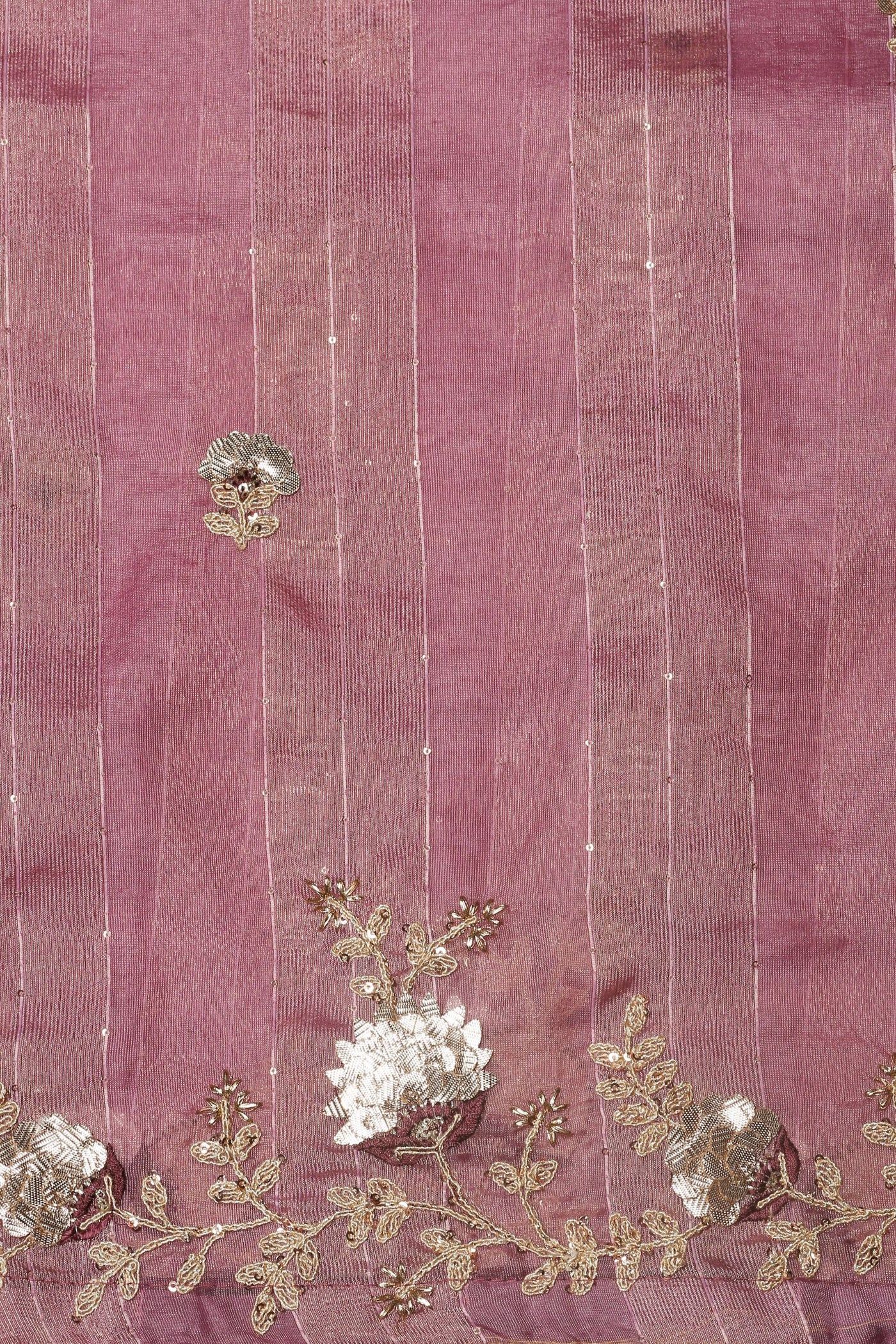 Royal Grace: Purple Color Saree with Thread Work, Gota, and Sequins
