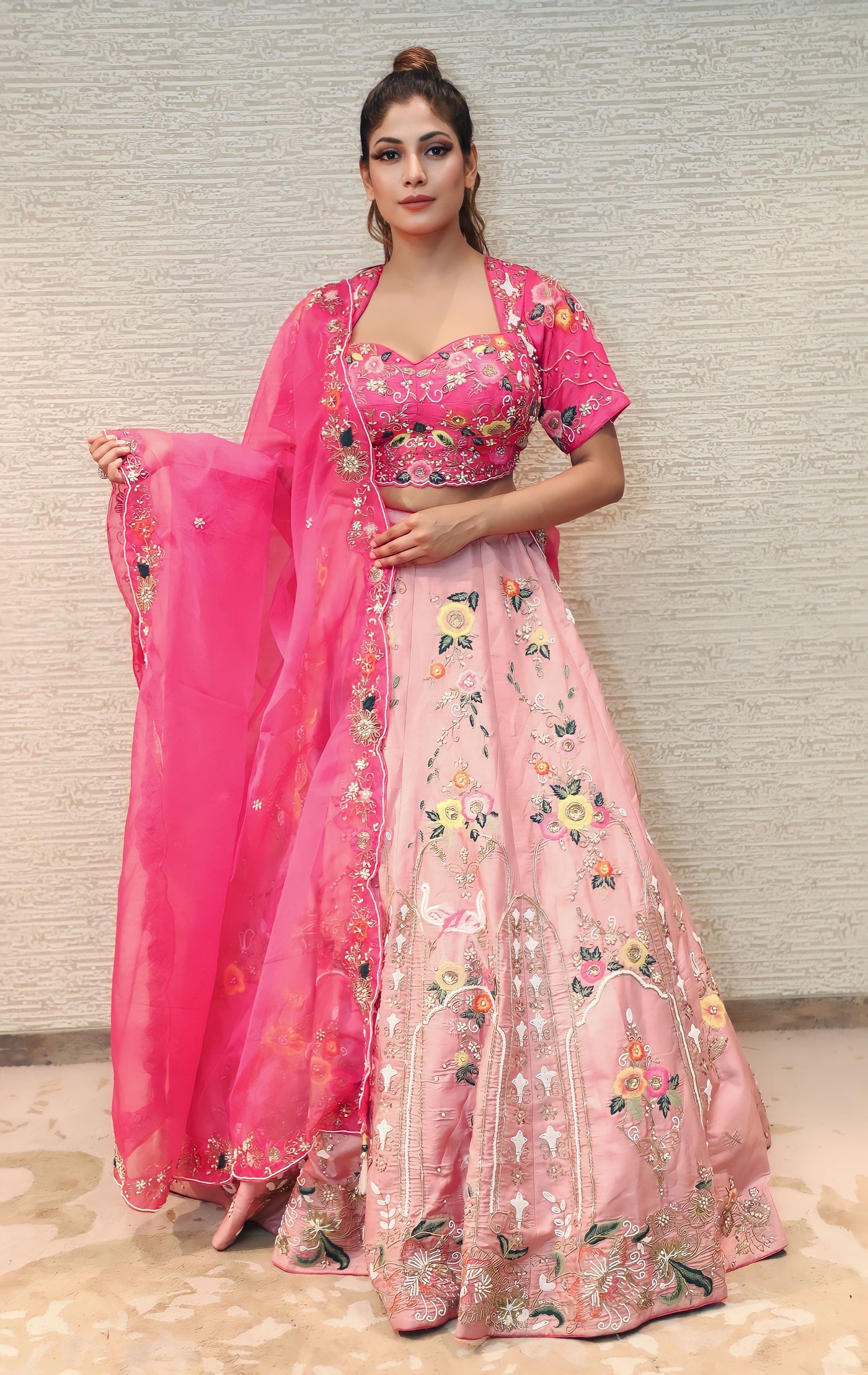 Designer Lehenga on Instagram: “Pretty pink and sea green combination  lehenga and light amd dark pink combination d… | Indian attire, Indian  outfits, Indian dresses