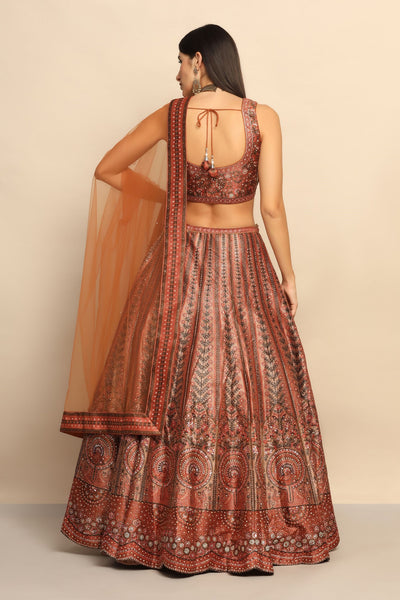 Stunning Mustard Lehenga with Sequins and Mirror Embellishments