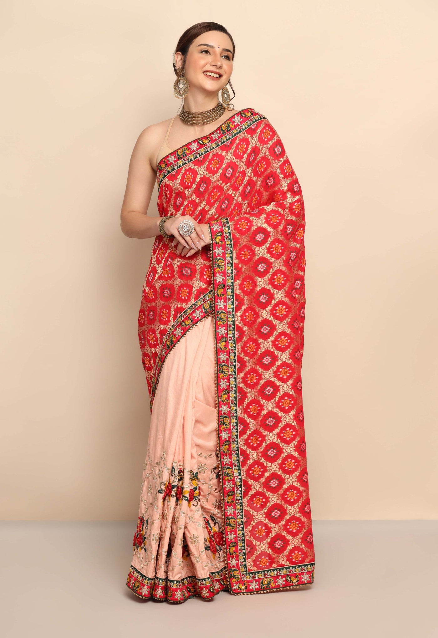 Elegant Pink Magenta Silk Saree with Thread Work, Sequins, and Zari