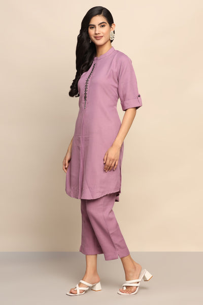 Elegant Purple Co-ord Set - Silk Blend | Shop Now"