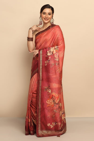Glamorous Brown Silk Saree with Sparkling Sequins