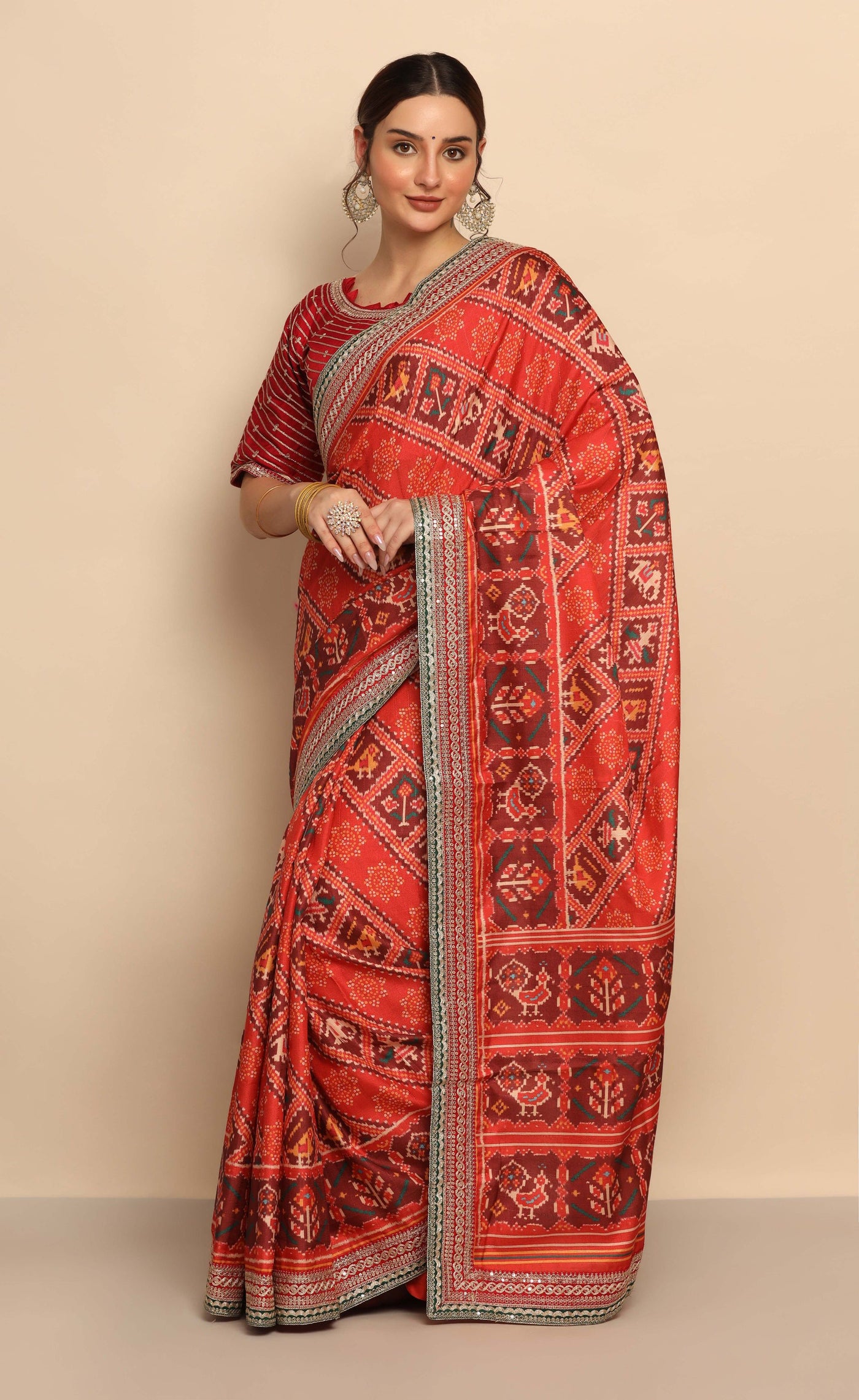 Captivating Multi-Color Silk Saree with Heavy Blouse | Sequins & Zari