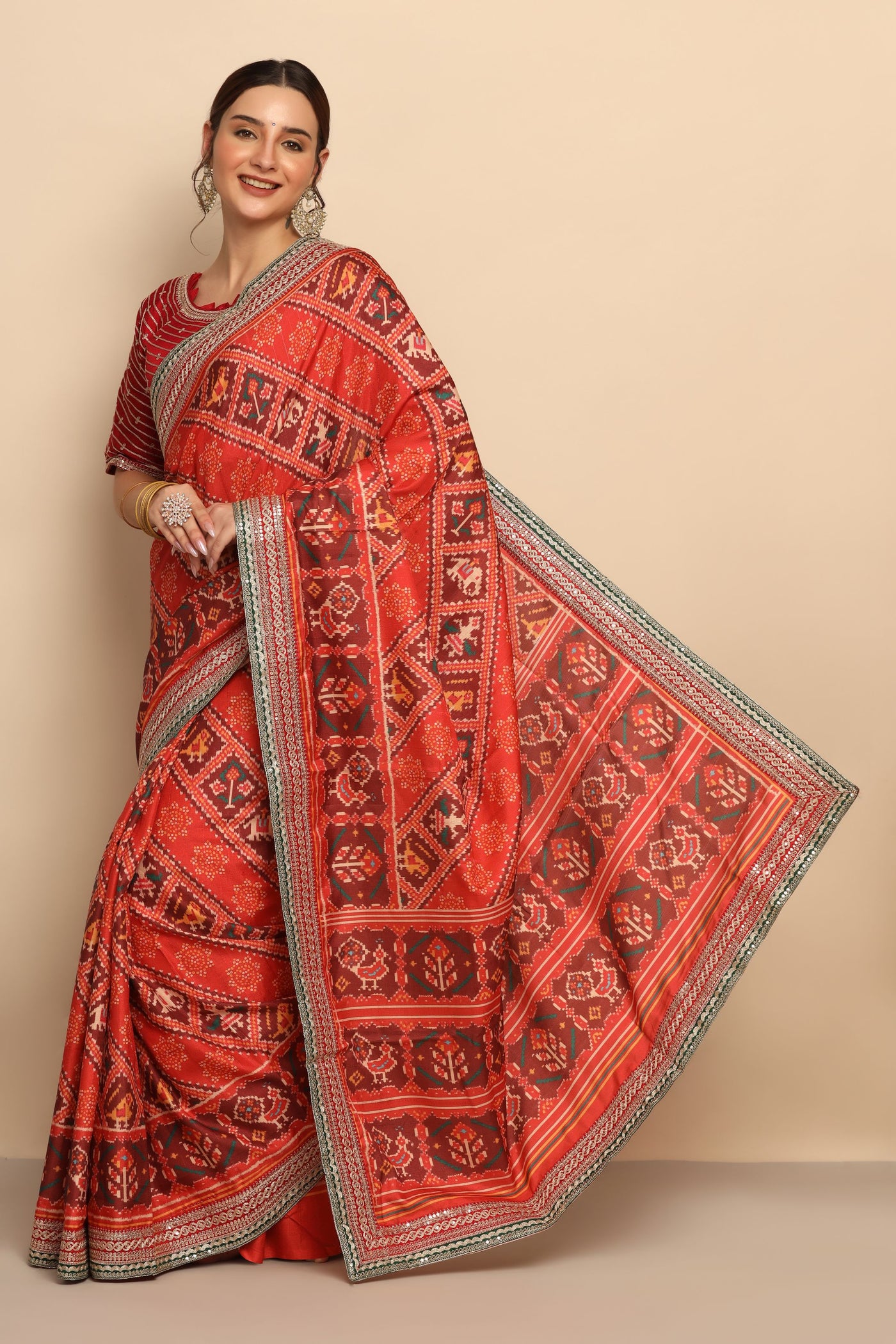 Captivating Multi-Color Silk Saree with Heavy Blouse | Sequins & Zari