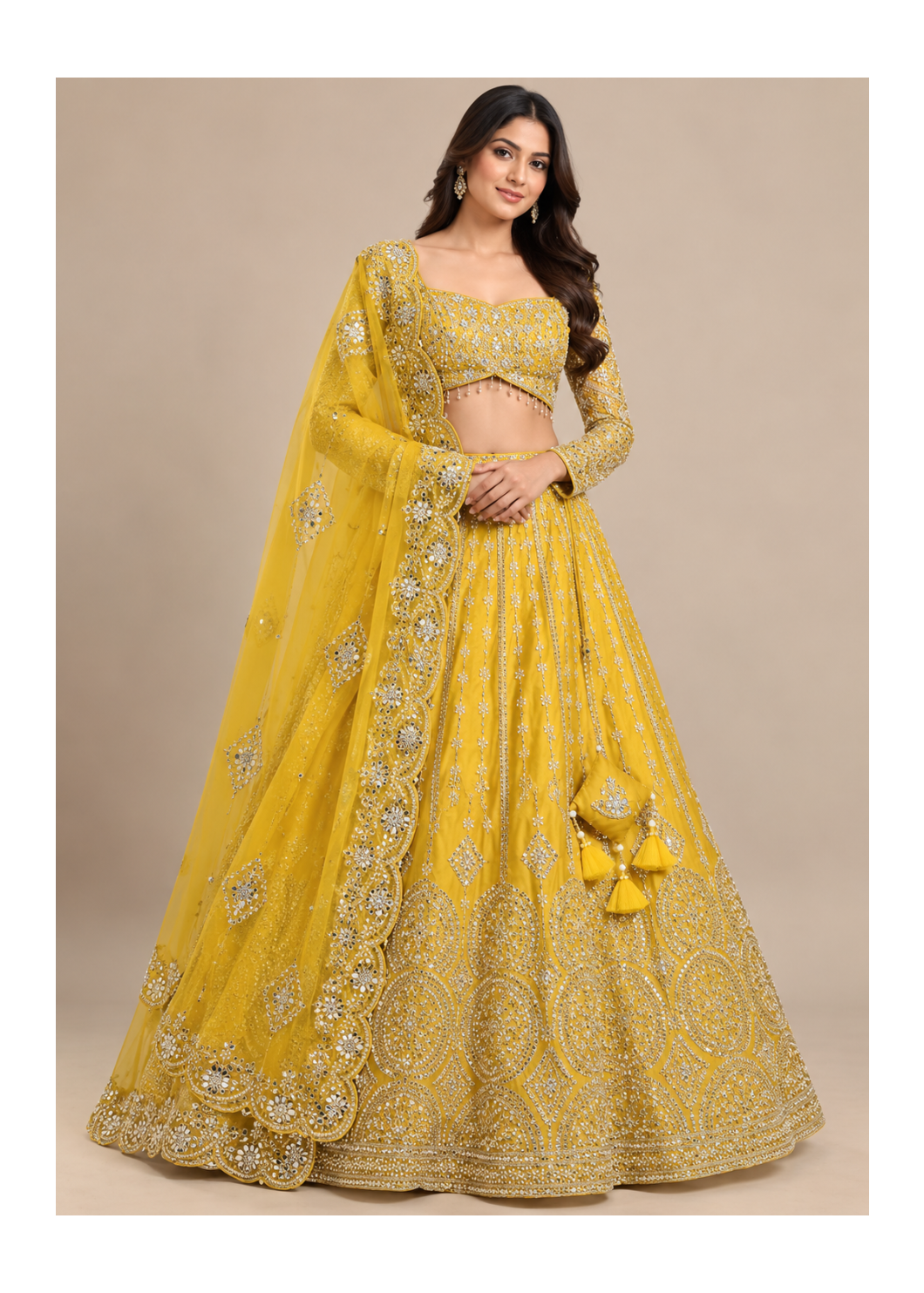 Royal Navy Blue Gold Embroidered Lehenga