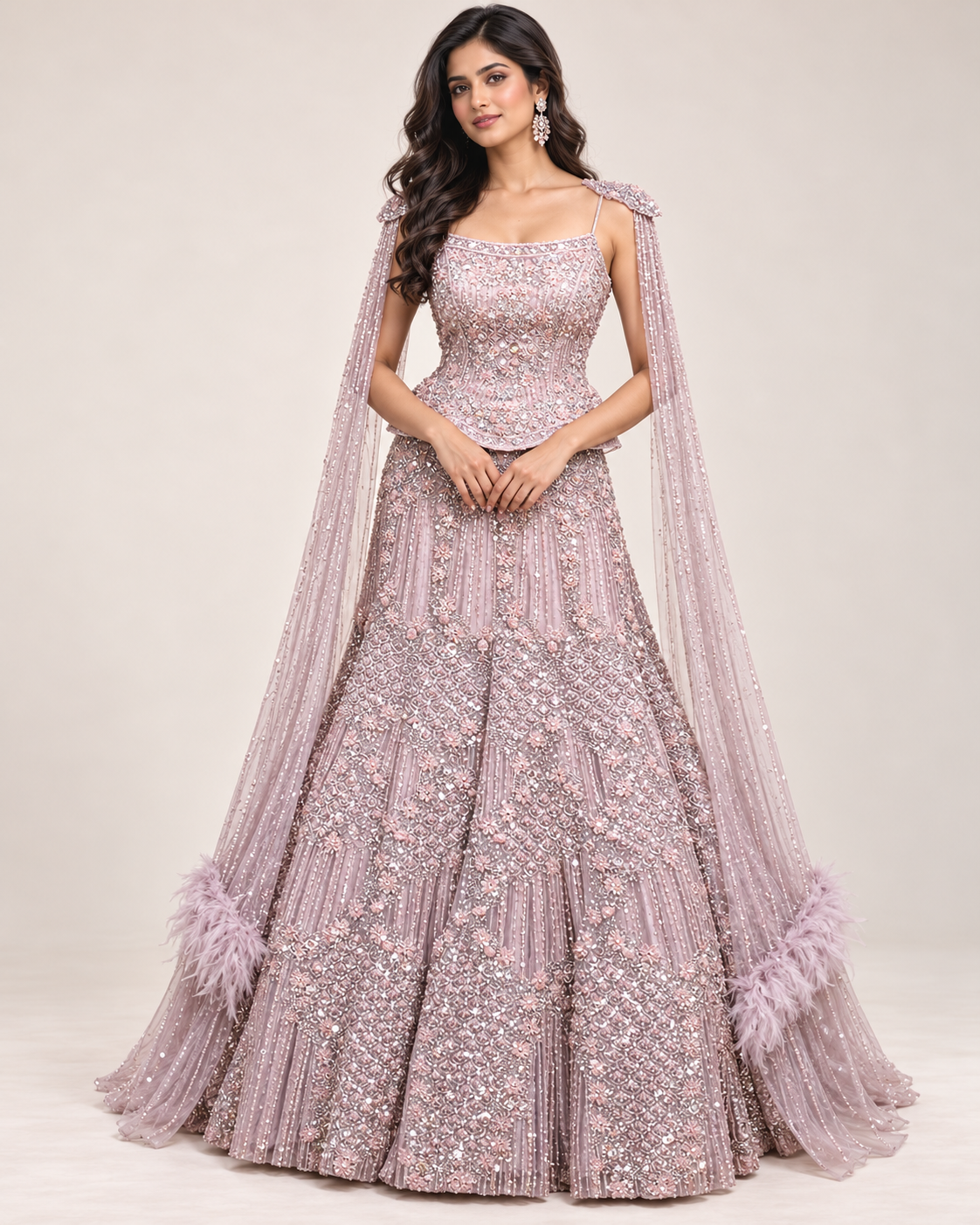 Blush Pink Embellished Designer Lehenga Main image