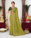 Elegant Olive Green Embroidered Saree