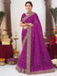 Organza Saree with Paisely Scalloped Border