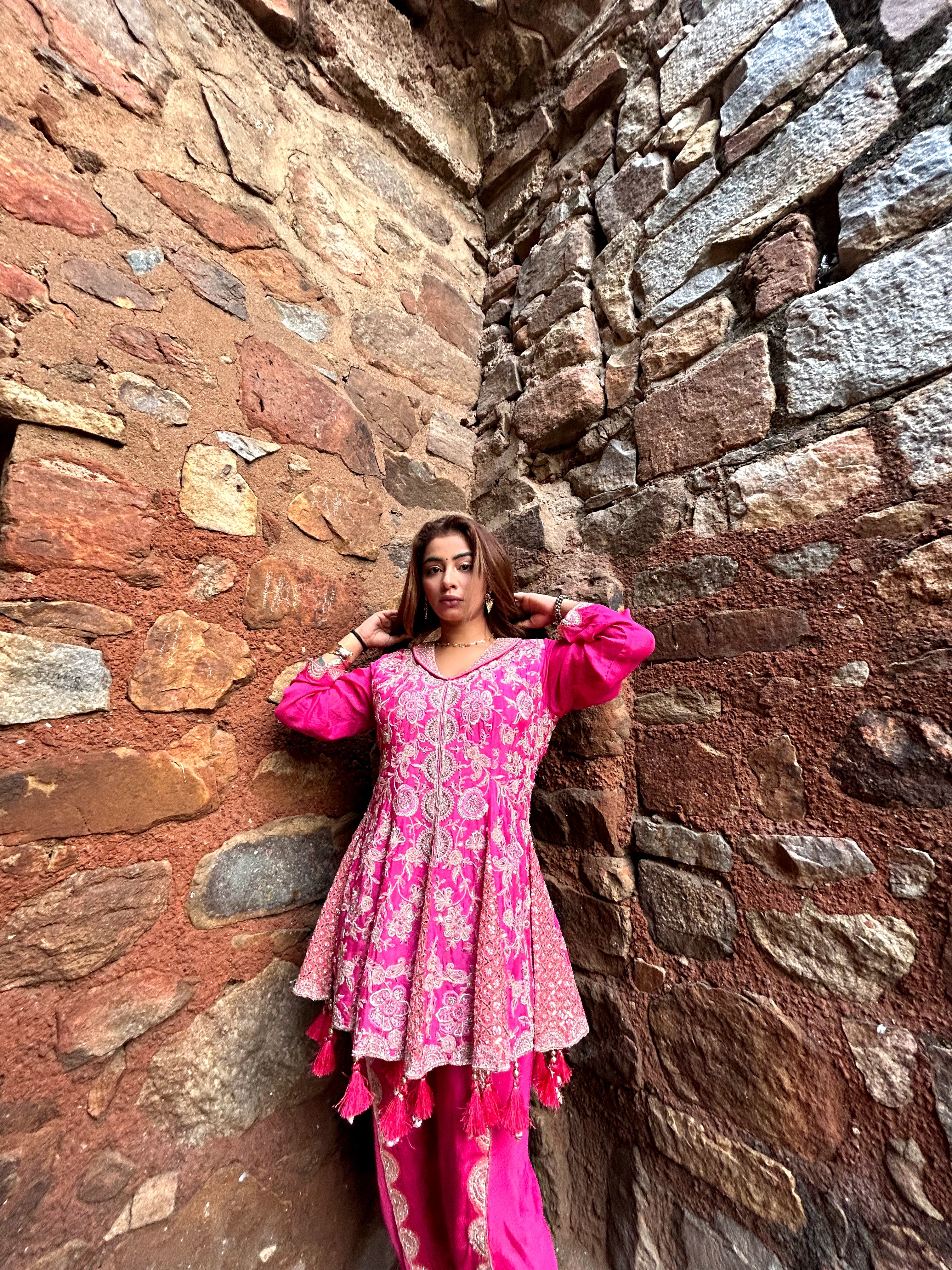 The Fuchsia Peplum Dhoti Srt (WR00916 D-65)