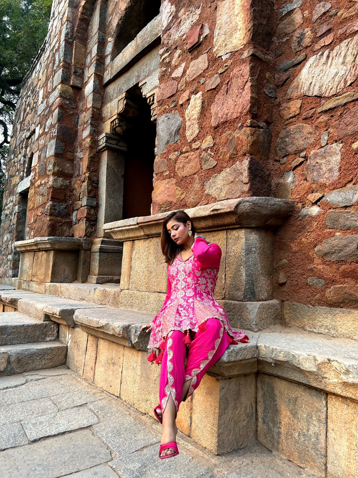 The Fuchsia Peplum Dhoti Srt (WR00916 D-65)
