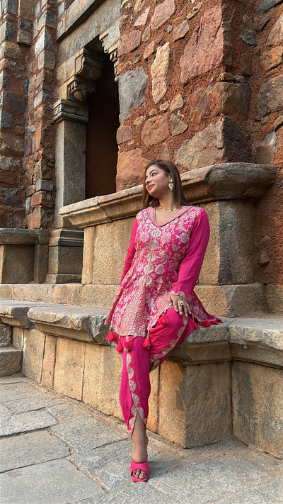 The Fuchsia Peplum Dhoti Srt (WR00916 D-65)