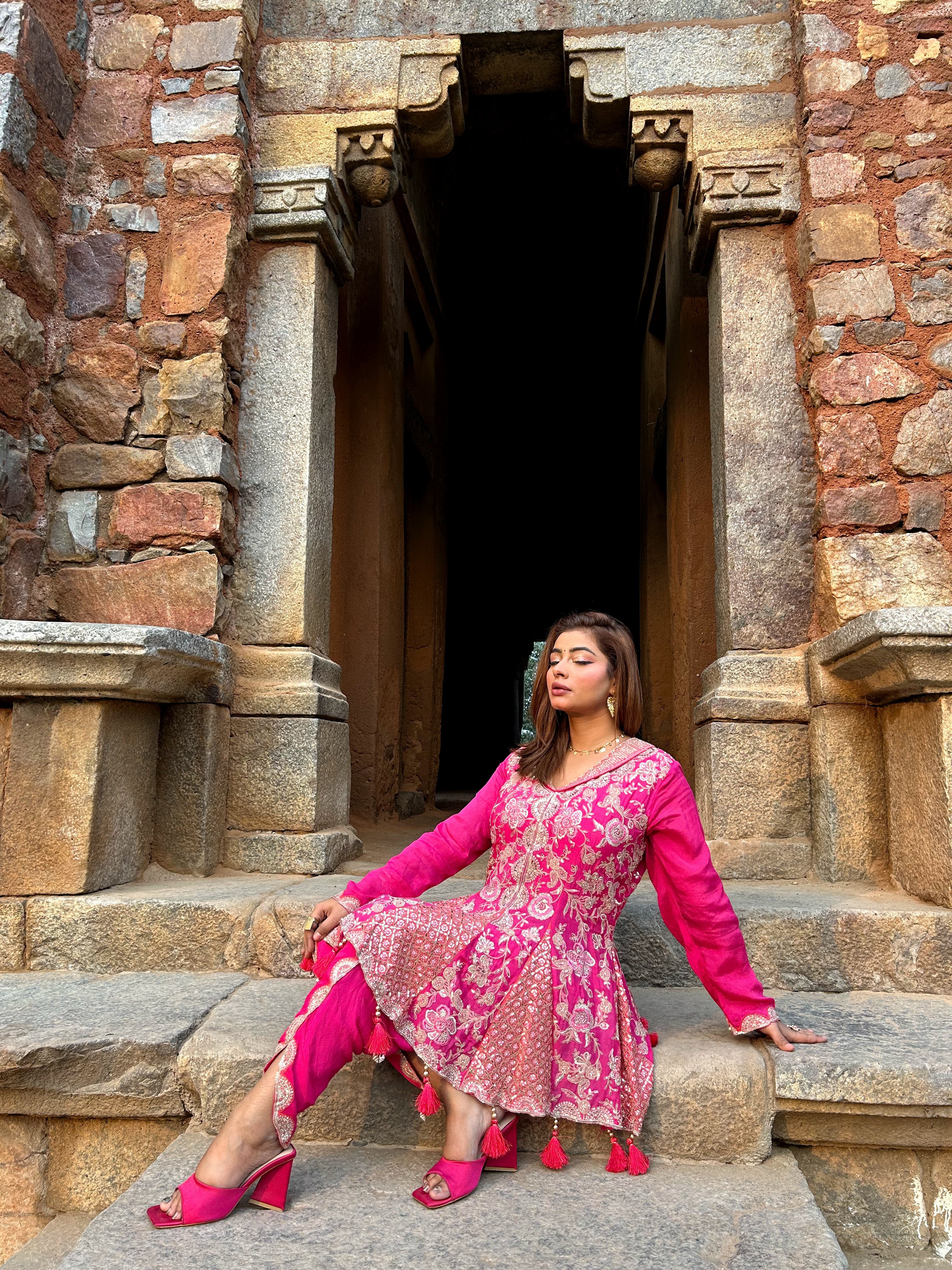 The Fuchsia Peplum Dhoti Srt (WR00916 D-65)