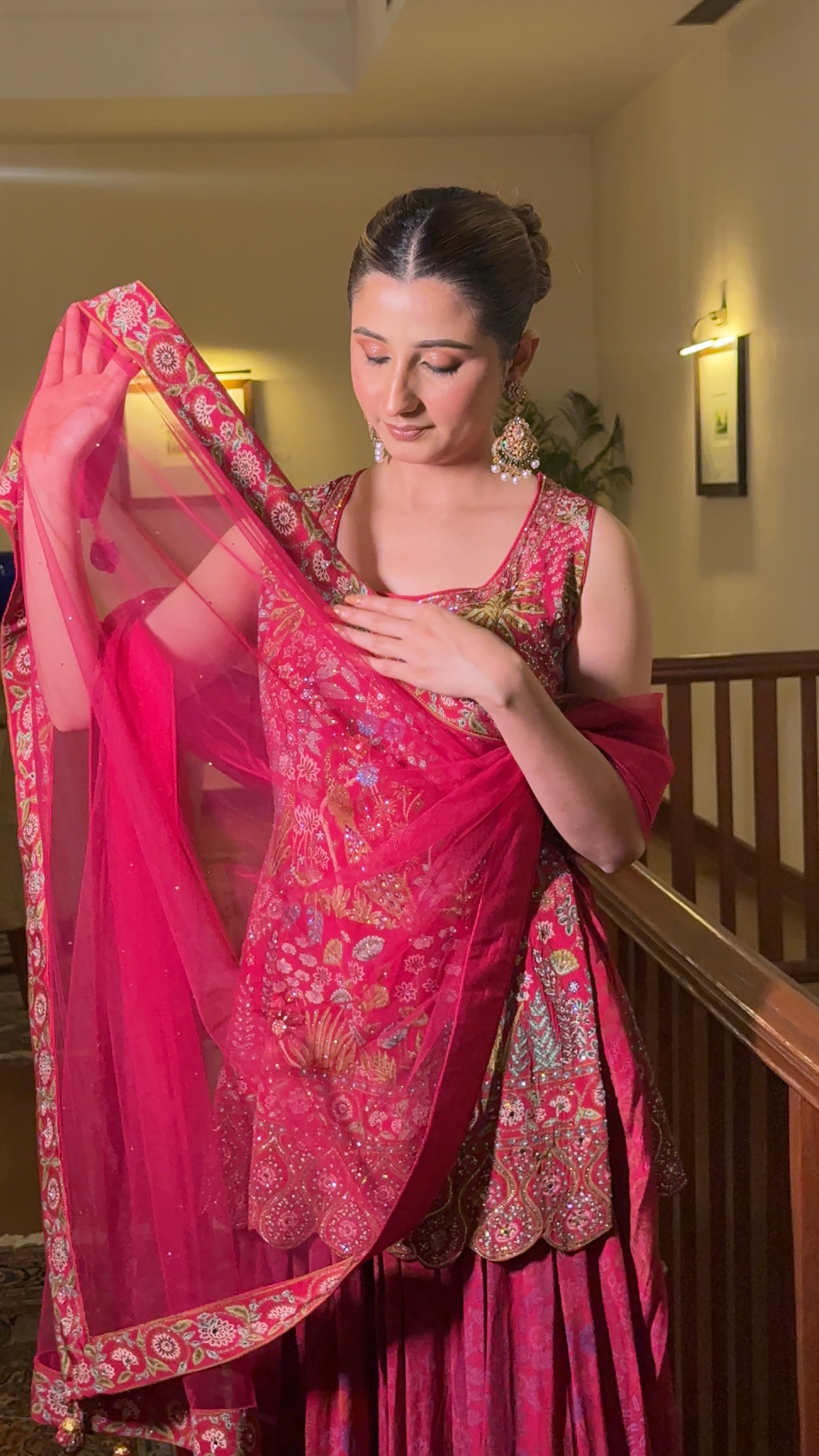 Ruby Peacock Sharara Set (SHF-5032 D-19)