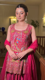 Ruby Peacock Sharara Set (SHF-5032 D-19)