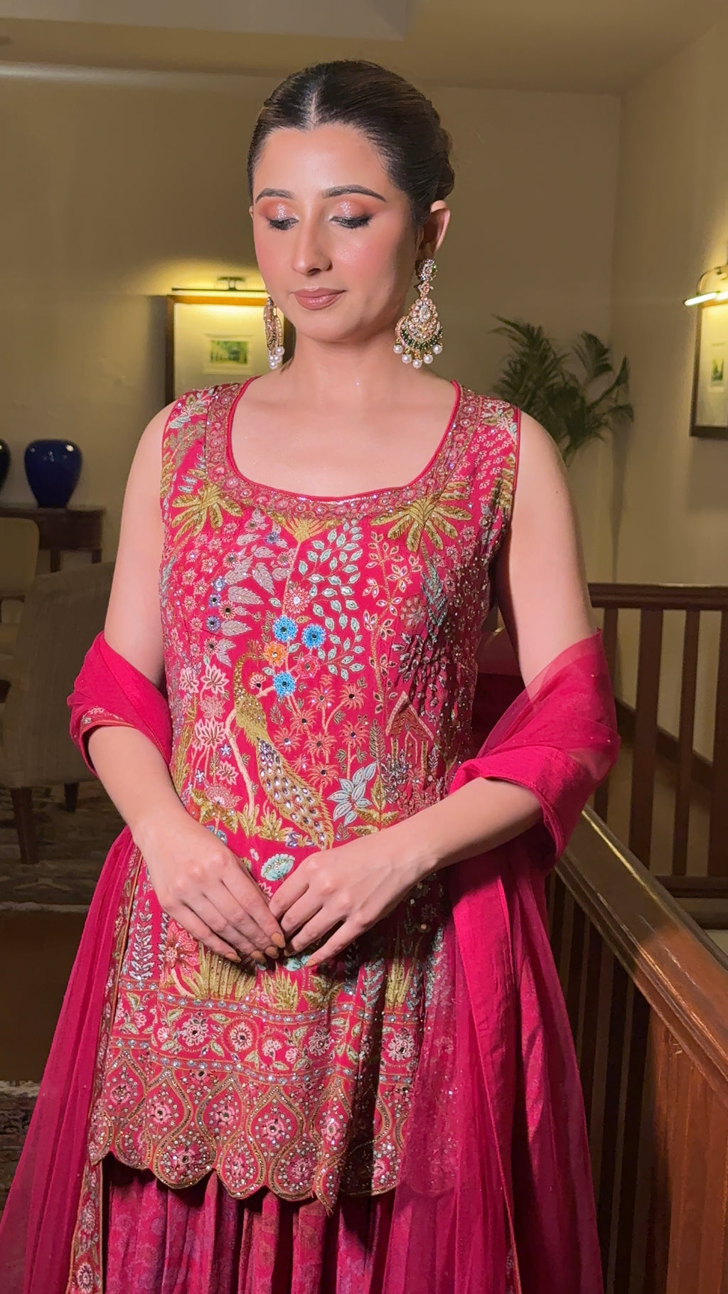 Ruby Peacock Sharara Set (SHF-5032 D-19)