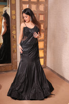 Black contemporary fusion lehenga