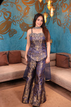 Sapphire Paisley Brocade Set