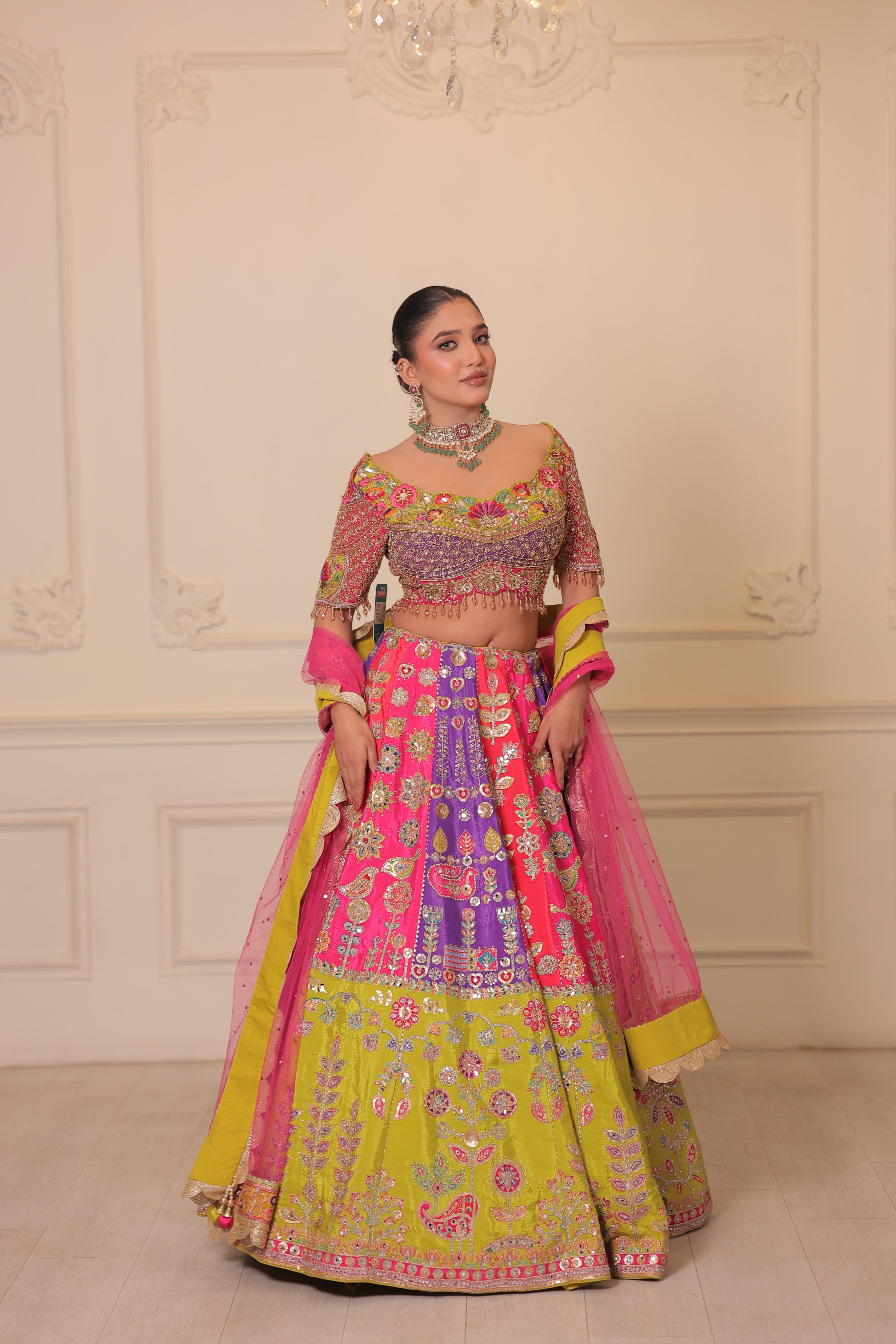 Color-blocking Lehenga Main image