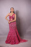 Rani Pink Indo-Western Fusion Pre-Draped Mermaid Lehenga Set
