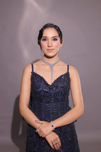 Midnight Sequin-Embellished Indo-Western Lehenga