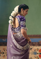 Lavender Silk Organza Saree