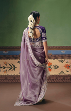 Lavender Silk Organza Saree